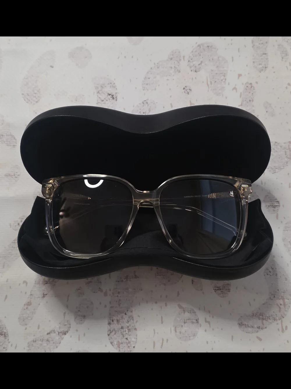 Carrera Women's Clear Frame Sunglasses with Blue Gradient Lenses